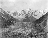 Glacier with Chogolungma in the distance