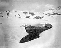 Snow bridge on Burzil